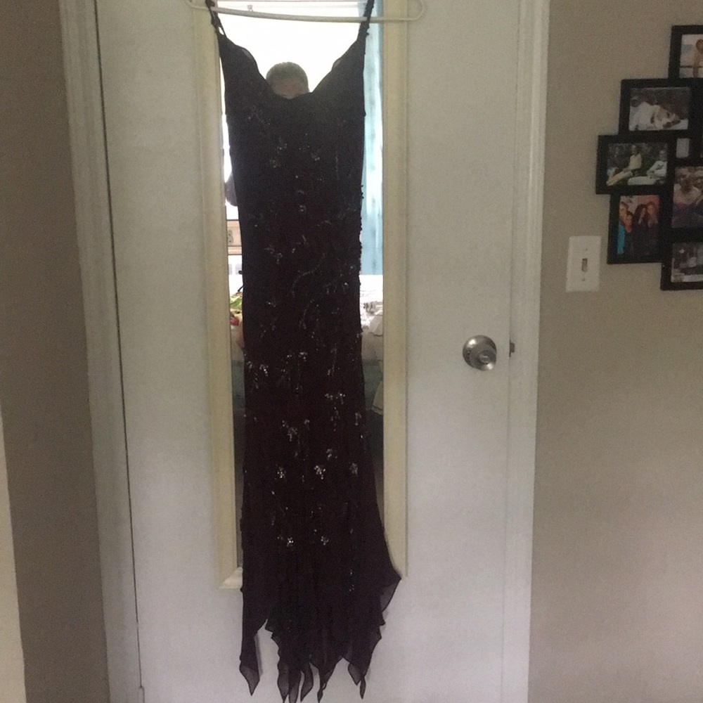 Sue wong maroon needed dress